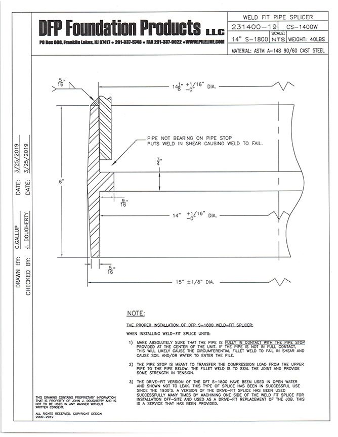 DFP Improper fitup drawing